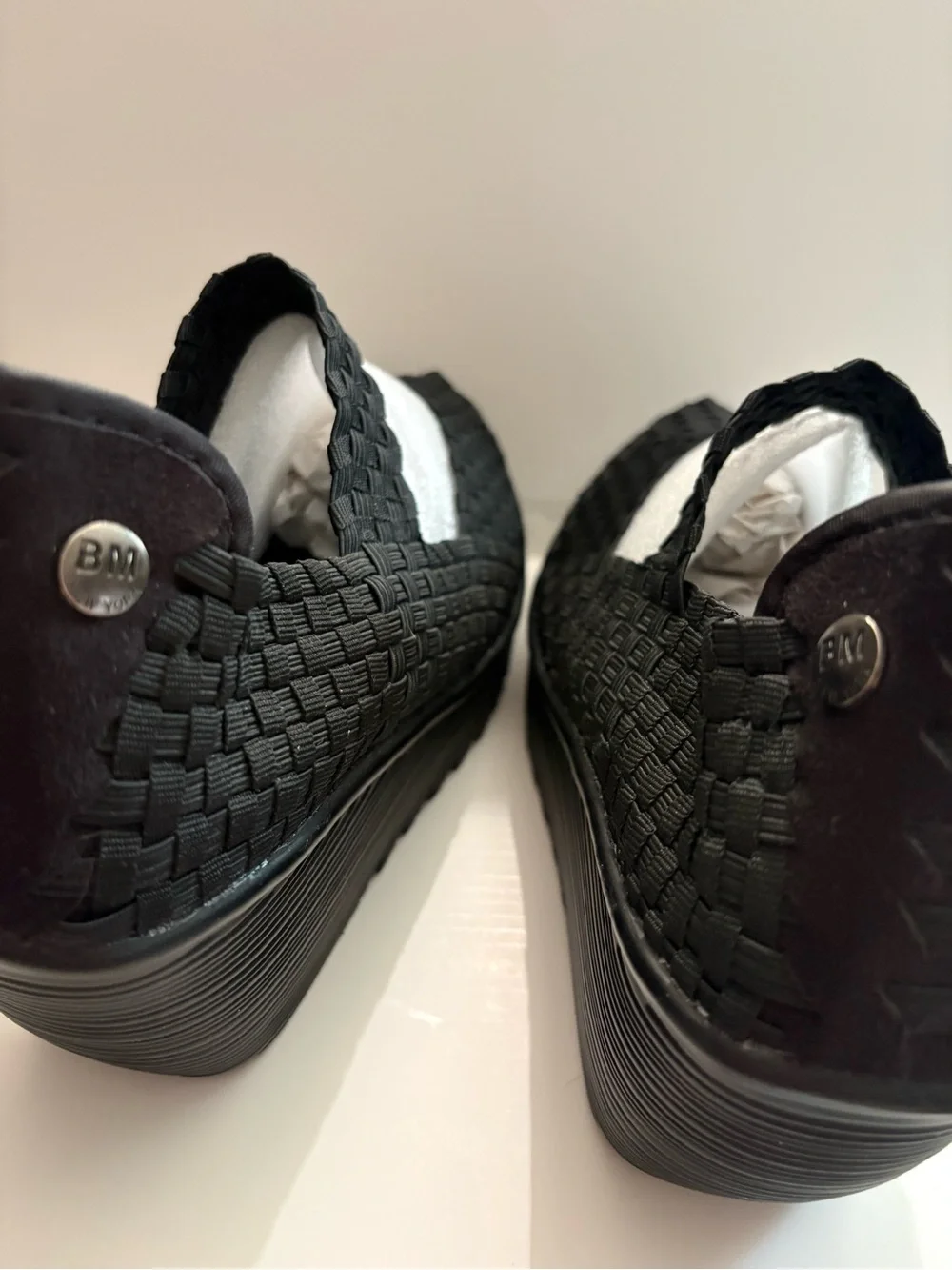 bernie mev. Black Woven Platform Slip-On platform